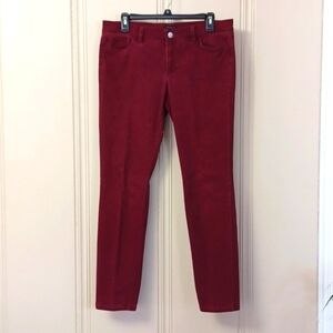 Ann Taylor- Dark Red Velveteen Pants With Pockets W-10